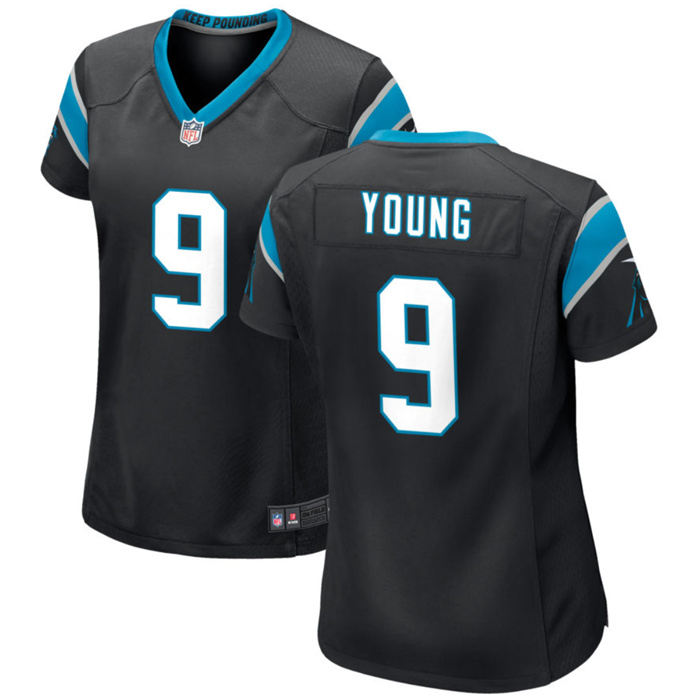Personalized Women’s Carolina Panthers #9 Bryce Young Black Stitched Game Jersey(Run Small)