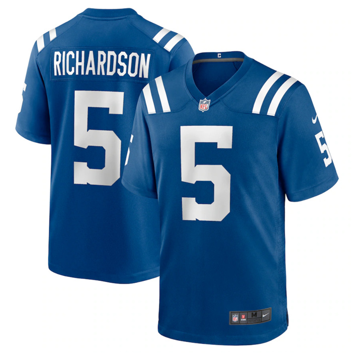 Personalized Men’s Indianapolis Colts #5 Anthony Richardson Blue Stitched Game Jersey