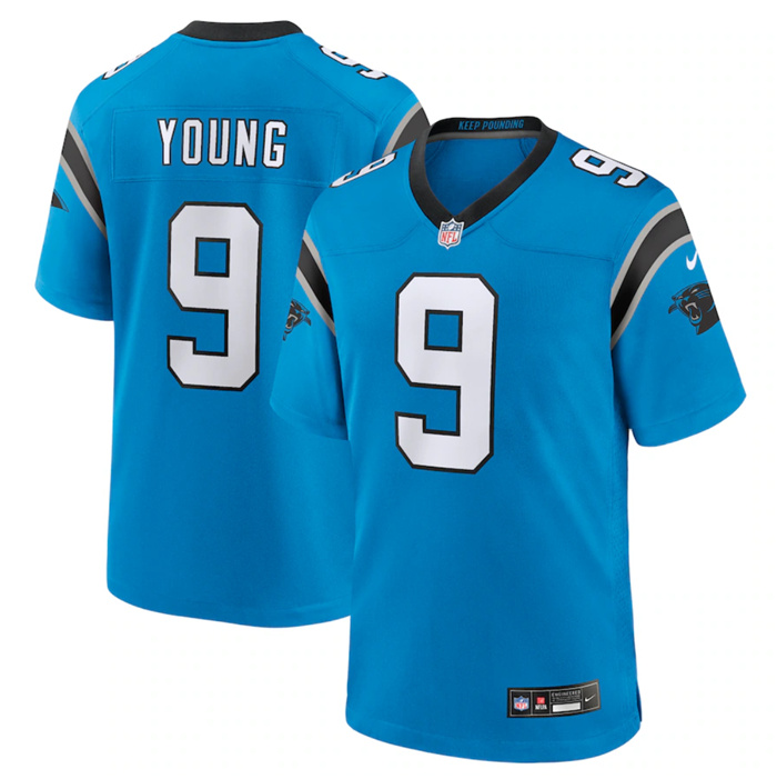Personalized Men’s Carolina Panthers #9 Bryce Young Blue Stitched Game Jersey