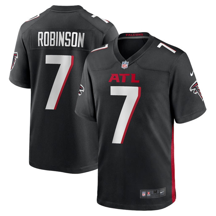 Personalized Men’s Atlanta Falcons #7 Bijan Robinson Black Stitched Football Game Jersey