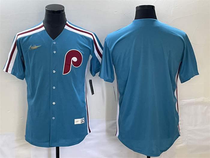 Personalized Men’s Philadelphia Phillies Blank Blue Cool Base Stitched Jersey
