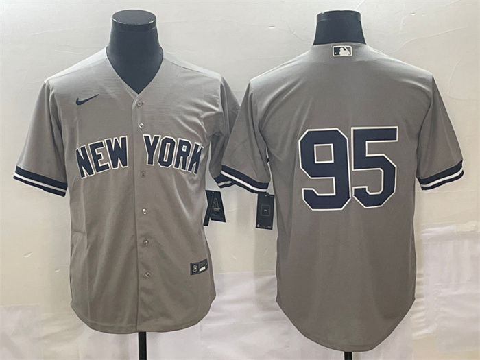 Personalized Men’s New York Yankees #95 Oswaldo Cabrera Gray Cool Base Stitched Jersey
