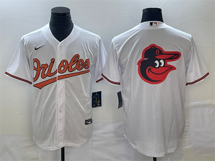 Personalized Men’s Baltimore Orioles White Team Big Logo Cool Base Stitched Jersey