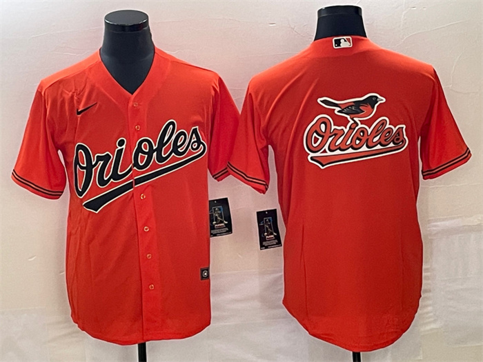 Personalized Men’s Baltimore Orioles Orange Team Big Logo Cool Base Stitched Jersey