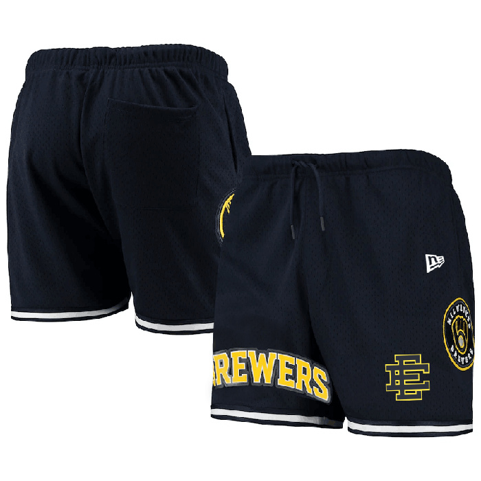 Personalized Men’s Milwaukee Brewers Navy Mesh Shorts