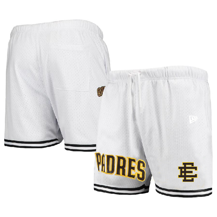 Personalized Men’s San Diego Padres White Mesh Shorts
