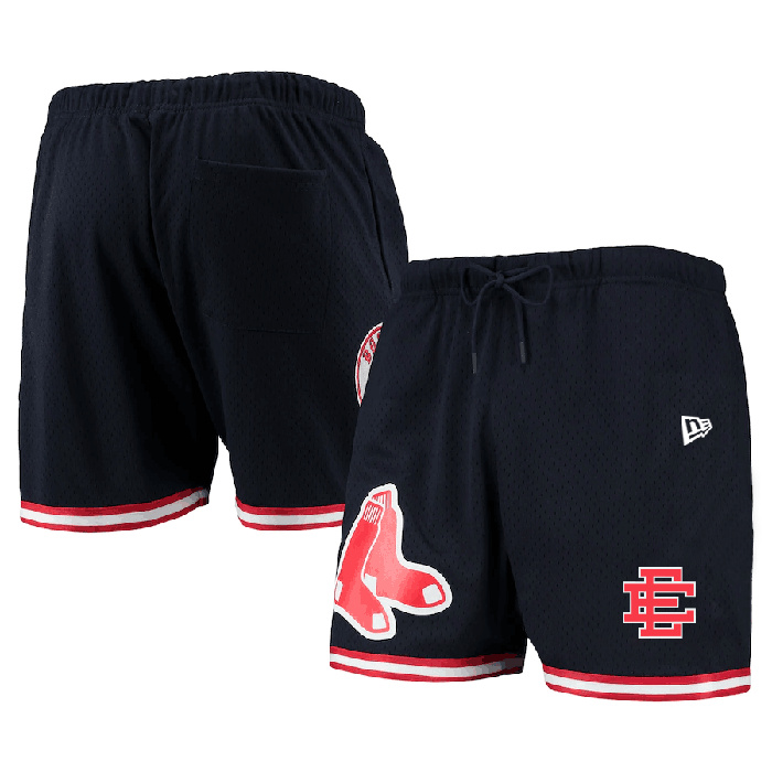 Personalized Men’s Boston Red Sox Navy Mesh Shorts 001