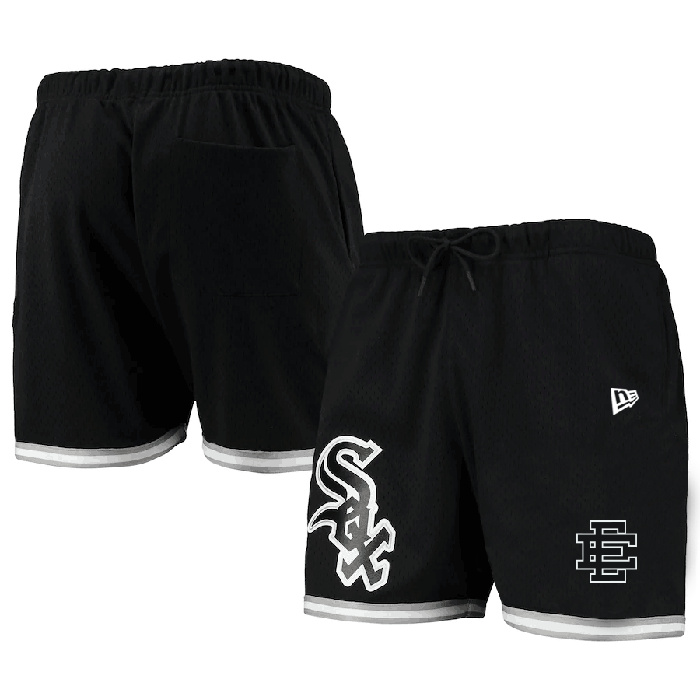 Personalized Men’s Chicago White Sox Black Mesh Shorts