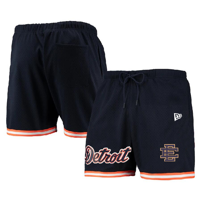 Personalized Men’s Detroit Tigers Navy Mesh Shorts 001