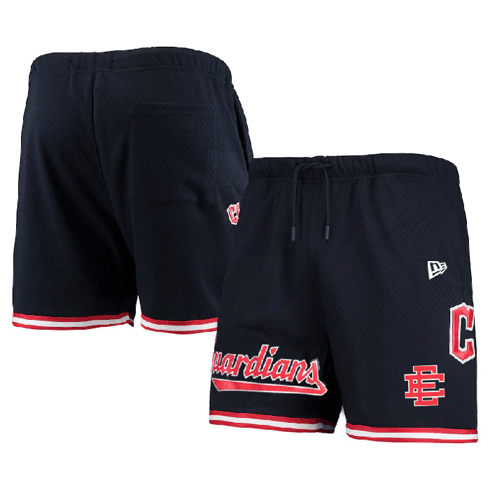 Personalized Men’s Cleveland Guardians Navy Mesh Shorts