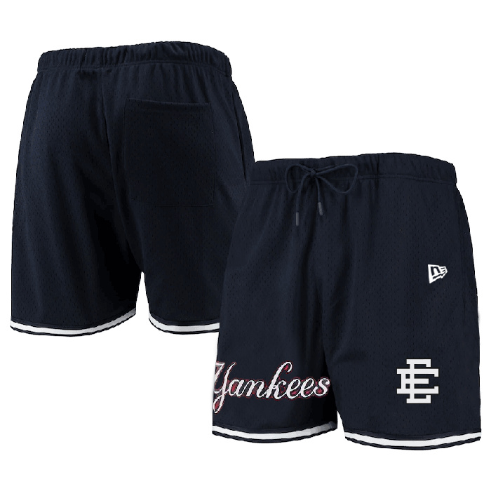 Personalized Men’s New York Yankees Navy Mesh Shorts 001