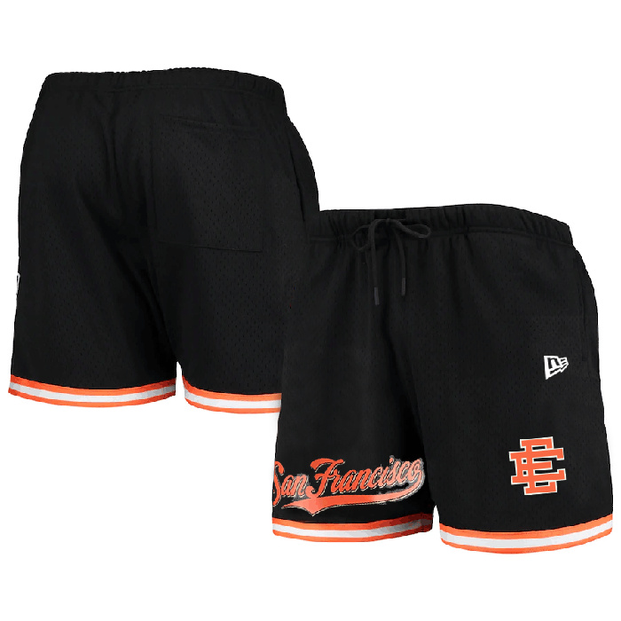 Personalized Men’s San Francisco Giants Black Mesh Shorts