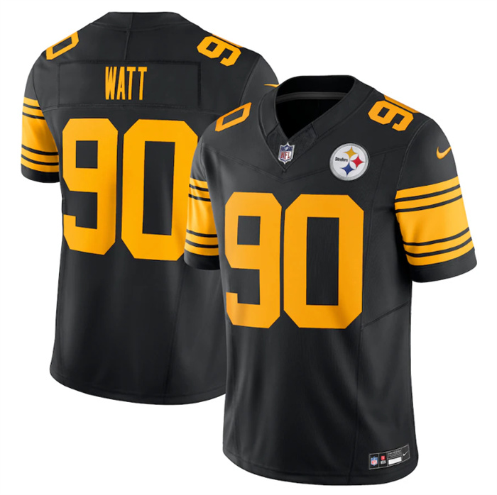 Personalized Men’s Pittsburgh Steelers #90 T.J. Watt Black 2023 F.U.S.E. Color Rush Limited Jersey