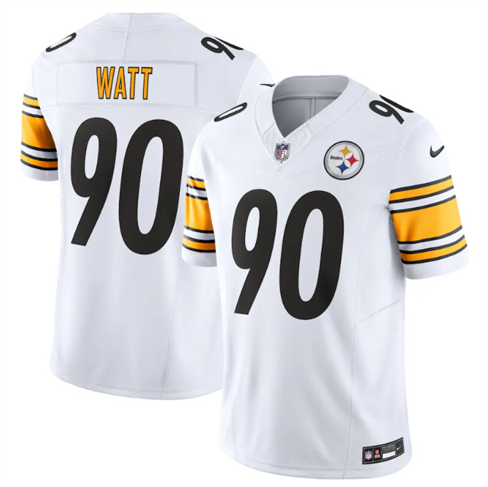 Personalized Men’s Pittsburgh Steelers #90 T.J. Watt White 2023 F.U.S.E. Untouchable Limited Jersey