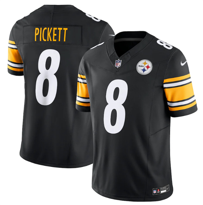 Personalized Men’s Pittsburgh Steelers #8 Kenny Pickett Black 2023 F.U.S.E. Untouchable Limited Jersey