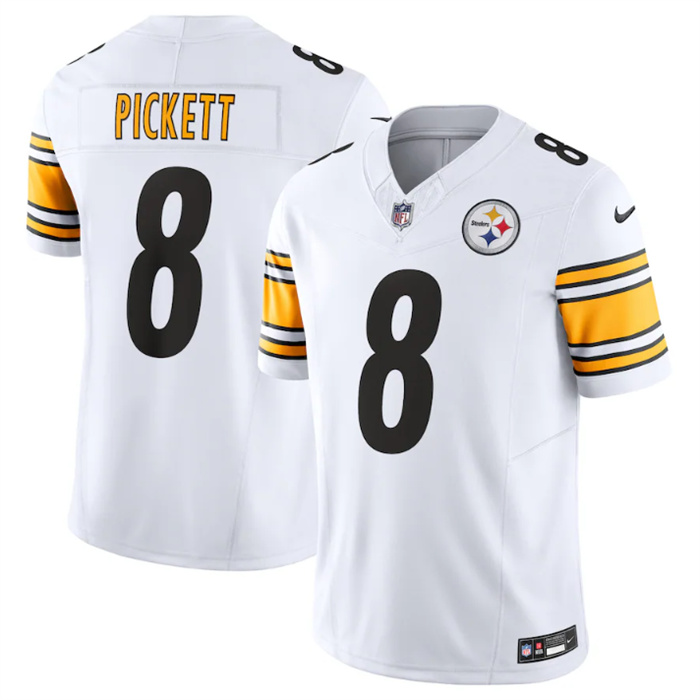 Personalized Men’s Pittsburgh Steelers #8 Kenny Pickett White 2023 F.U.S.E. Untouchable Limited Jersey