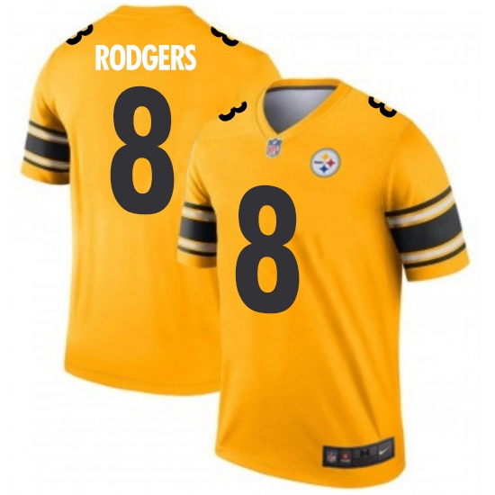 Personalized Men‘s Pittsburgh Steelers #8 Kenny Pickett Limited Inverted Gold Stitched NFL Jersey