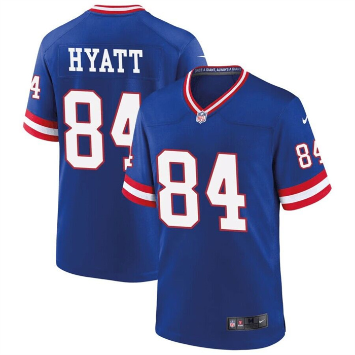 Personalized Men’s New York Giants #84 Jalin Hyatt Royal Classic Stitched Jersey