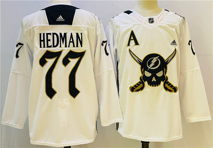 Personalized Men’s Tampa Bay Lightning #77 Pat Maroon White Stitched Jersey