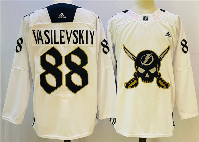 Personalized Men’s Tampa Bay Lightning #88 Andrei Vasilevskiy White Stitched Jersey
