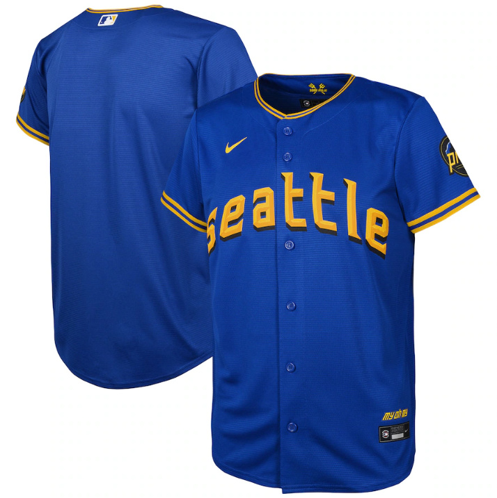 Personalized Youth Seattle Mariners Blank Royal 2023 City Connect Stitched Baseball Jersey