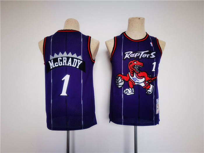 Personalized Youth Toronto Raptors #1 Tracy Mcgrady Purple Stitched Basketball Jersey
