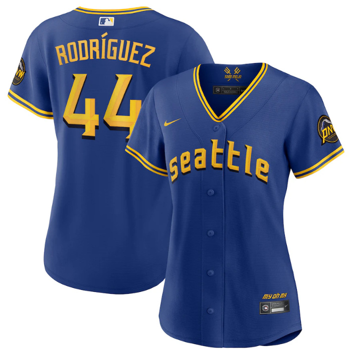 Personalized Women’s Seattle Mariners #44 Julio Rodriguez Royal 2023 City Connect Stitched Baseball Jersey(Run Small)
