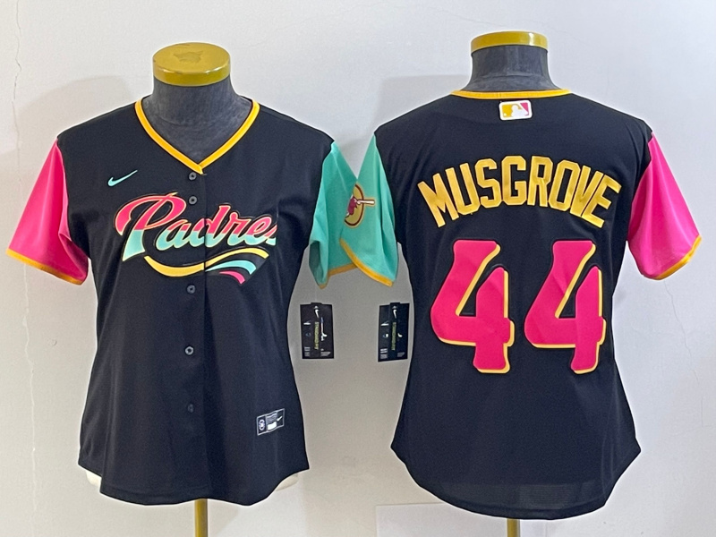 Personalized Women’s San Diego Padres #44 Joe Musgrove Black City Connect Stitched Baseball Jersey(Run Small)