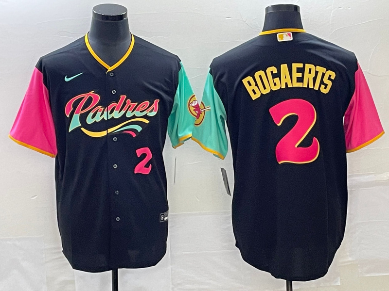 Personalized Men’s San Diego Padres #2 Xander Bogaerts 2022 Black City Connect With Patch Cool Base Stitched Baseball Jersey