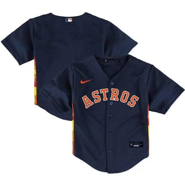 Personalized Toddler Houston Astros Blank Navy Stitched Baseball Jersey