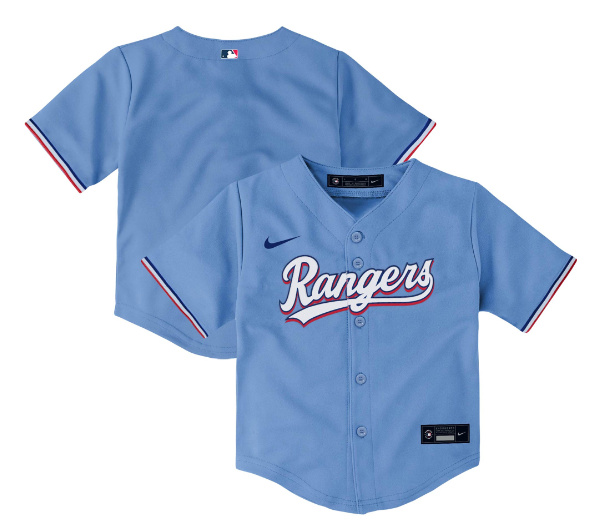 Personalized Toddler Texas Rangers Blank Light Blue Stitched Baseball Jersey