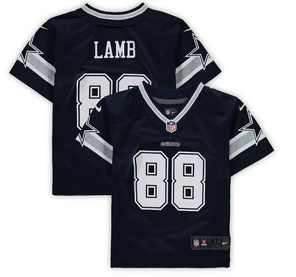 Personalized Toddlers Dallas Cowboys #88 CeeDee Lamb Navy Stitched Jersey