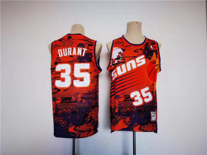 Personalized Men’s Phoenix Suns #35 Kevin Durant Red Throwback Swingman Stitched Jersey