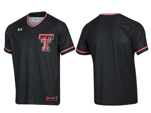 Personalized Men’s Texas Tech Red Raiders Black Stitched Baseball Jersey