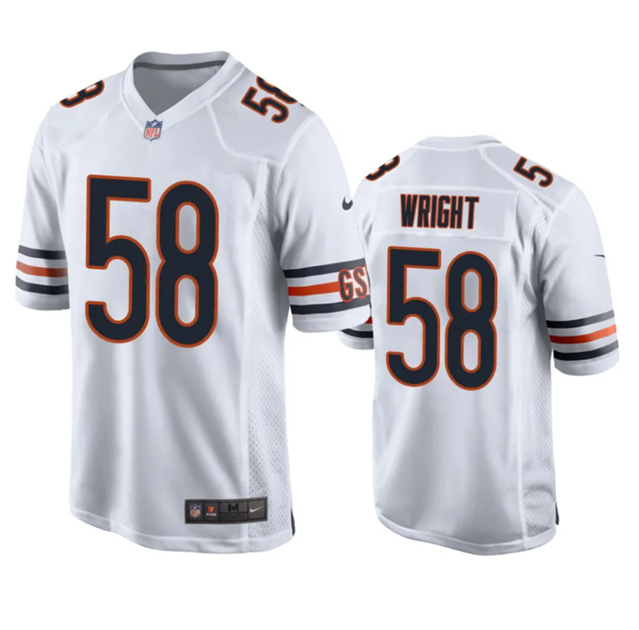Personalized Youth Chicago Bears #58 Darnell Wright White 2023 Draft Stitched Football Game Jersey