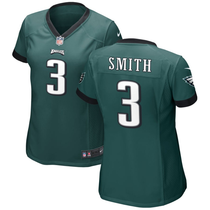 Personalized Women’s Philadelphia Eagles #3 Nolan Smith Green 2023 Draft Stitched Football Jersey(Run Small)