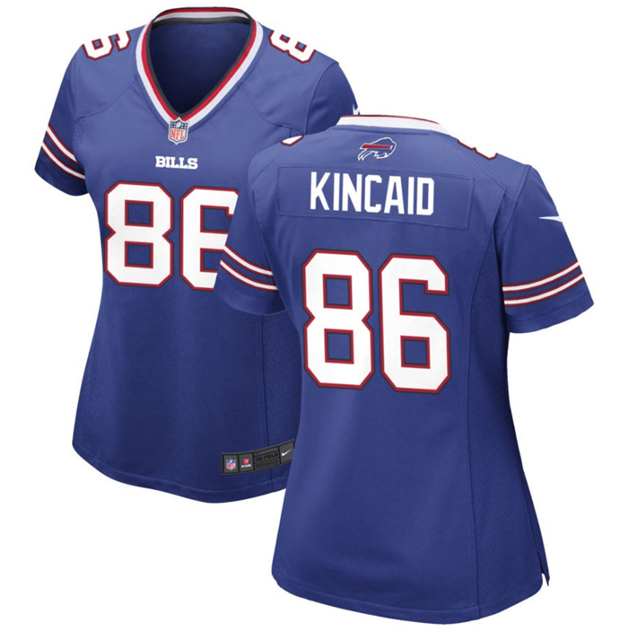 Personalized Women’s Buffalo Bills #86 Dalton Kincaid Blue 2023 Draft Stitched Game Jersey(Run Small)