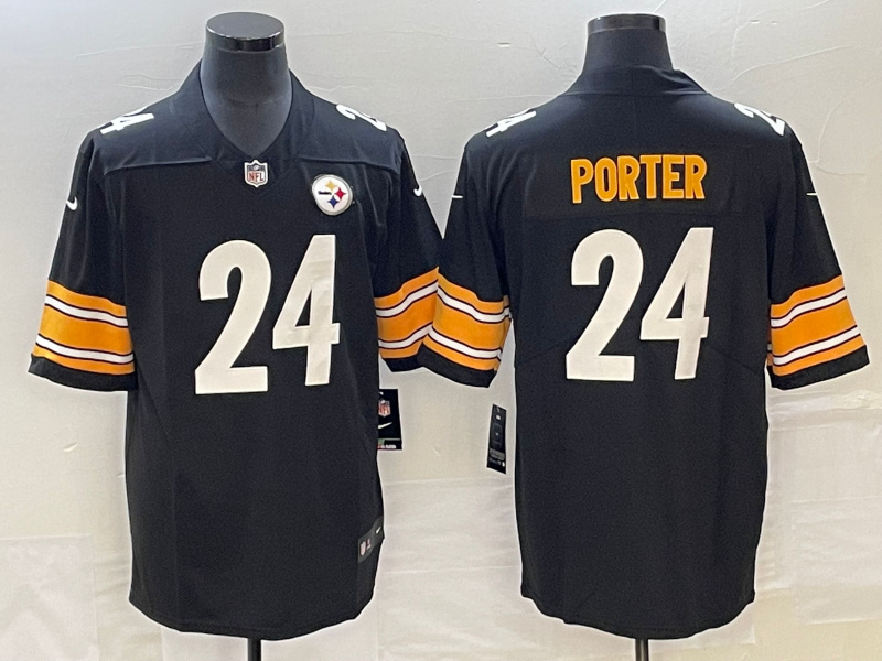 Personalized Men’s Pittsburgh Steelers #24 Joey Porter Jr. Black 2023 Draft Untouchable Limited Stitched Jersey