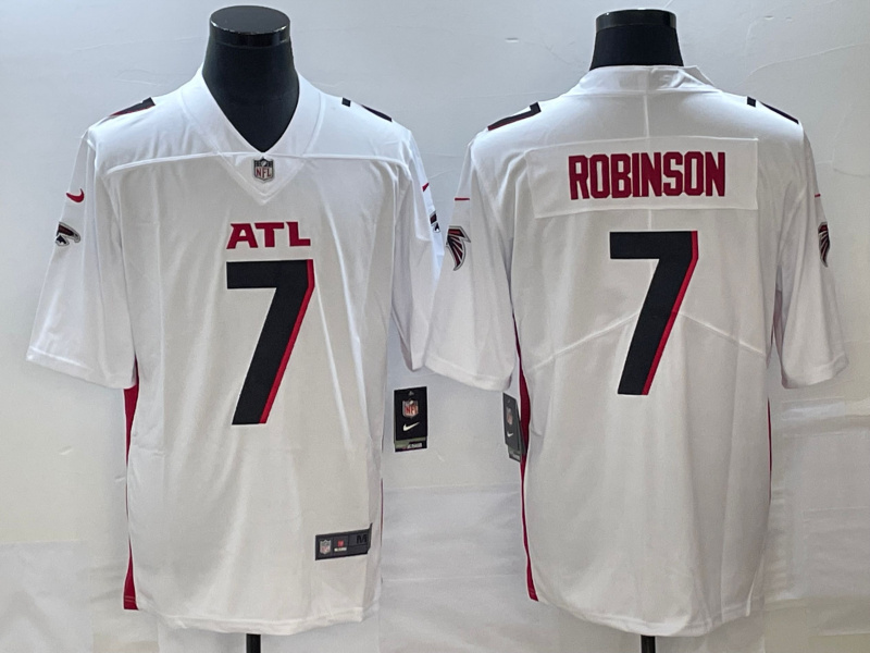 Personalized Men’s Atlanta Falcons #7 Bijan Robinson White 2023 Draft Untouchable Limited Stitched Football Jersey