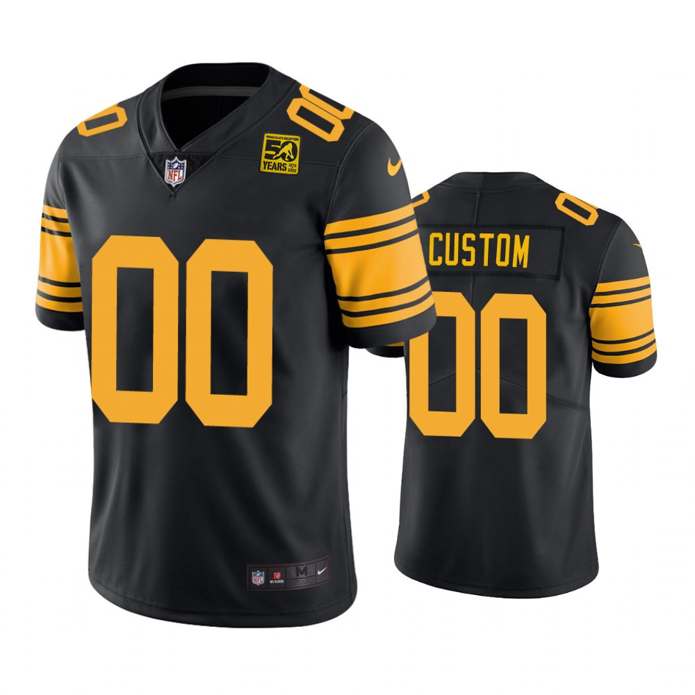 Personalized Men’s Pittsburgh Steelers Active Player Black 2023 Color Rush 50th Anniversary Limited Jersey