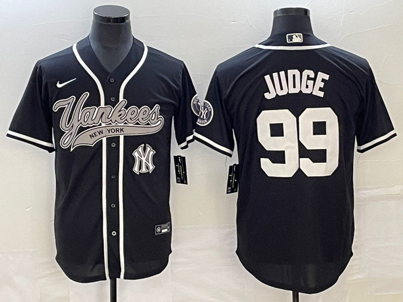 Personalized Men’s New York Yankees #99 Aaron Judge Black With Patch Cool Base Stitched Baseball Jersey