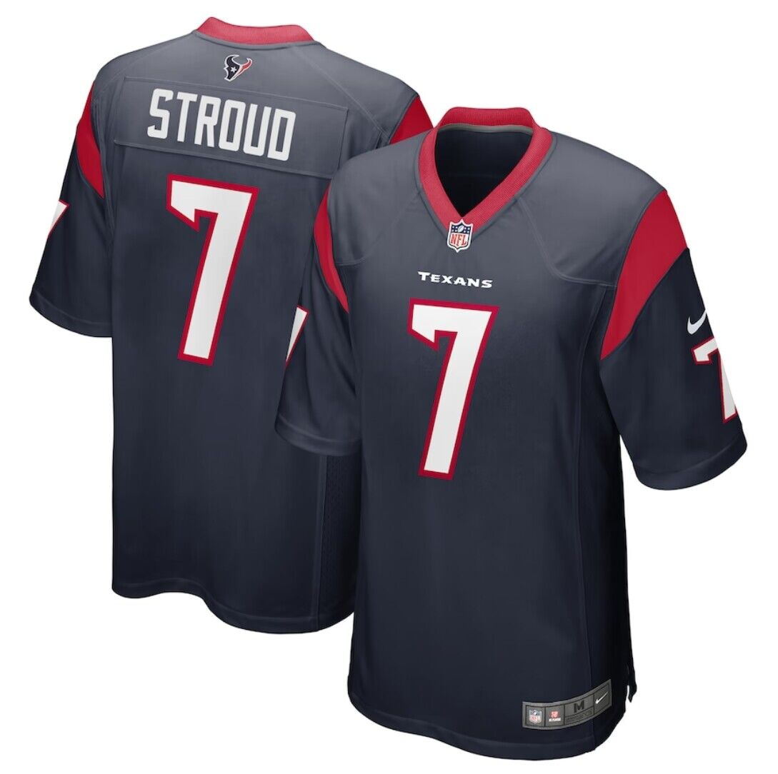 Personalized Men’s Houston Texans #7 C.J. Stroud Navy Stitched Game Jersey