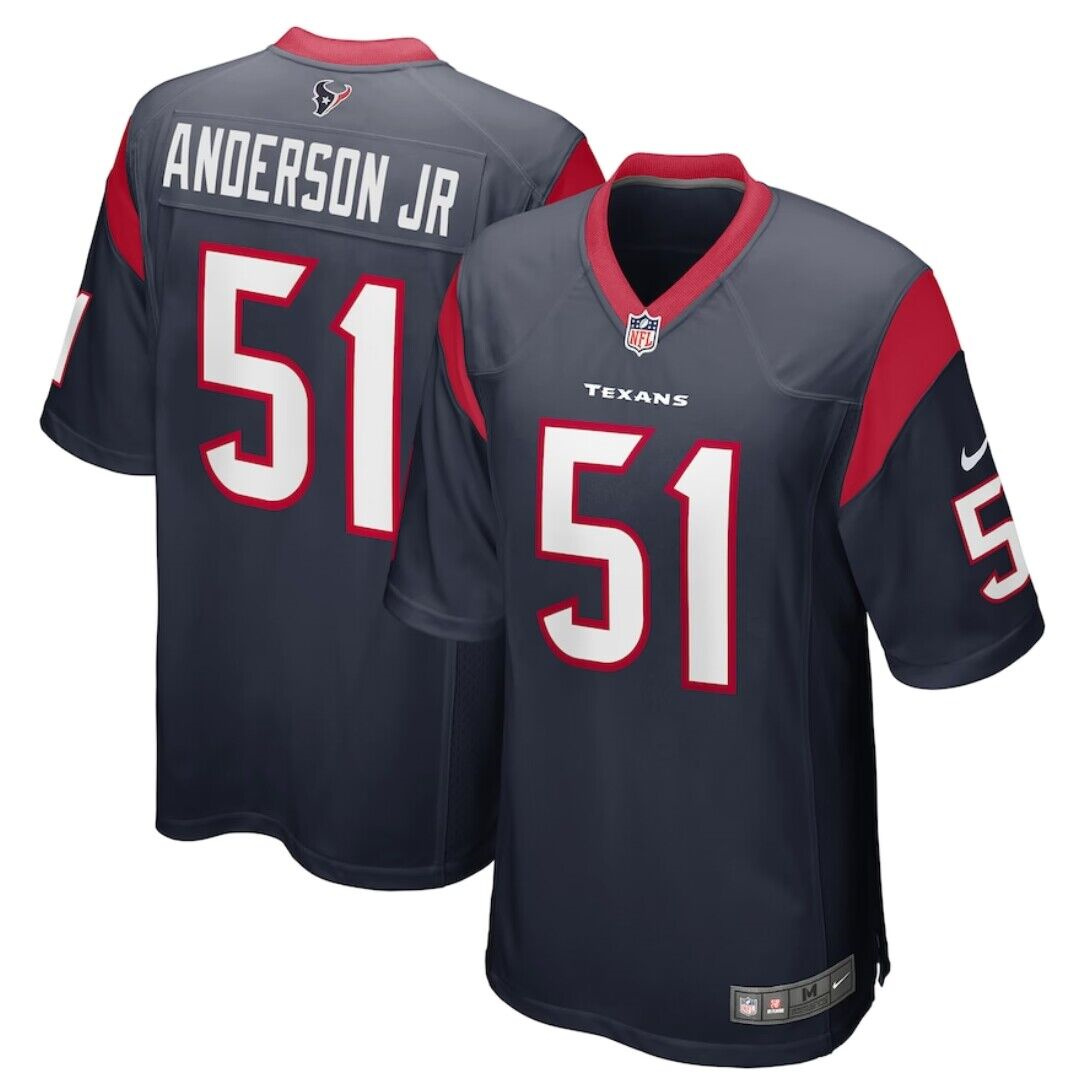 Personalized Men’s Houston Texans #51 Will Anderson Jr. Navy Stitched Game Jersey