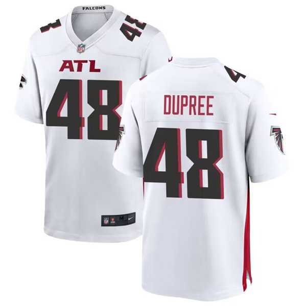 Personalized Men’s Atlanta Falcons #48 Bud Dupree White Stitched Football Game Jersey