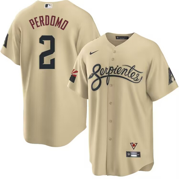 Personalized Men’s Arizona Diamondbacks #2 Geraldo Perdomo 2021 Gold City Connect Cool Base Stitched Jersey
