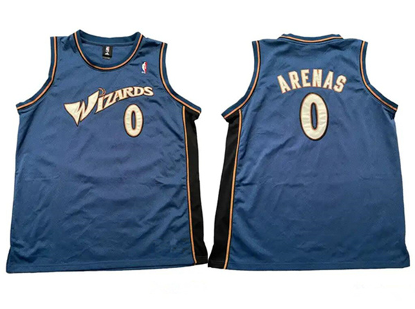 Personalized Men’s Washington Wizards #0 Gilbert Arenas Blue Stitched Basketball Jersey