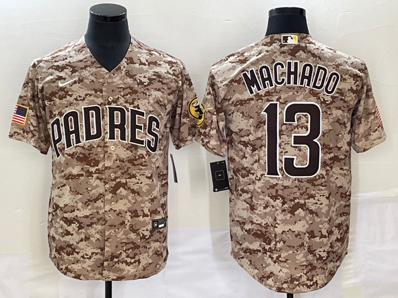 Personalized Men’s San Diego Padres #13 Manny Machado Camo Cool Base Stitched Jersey