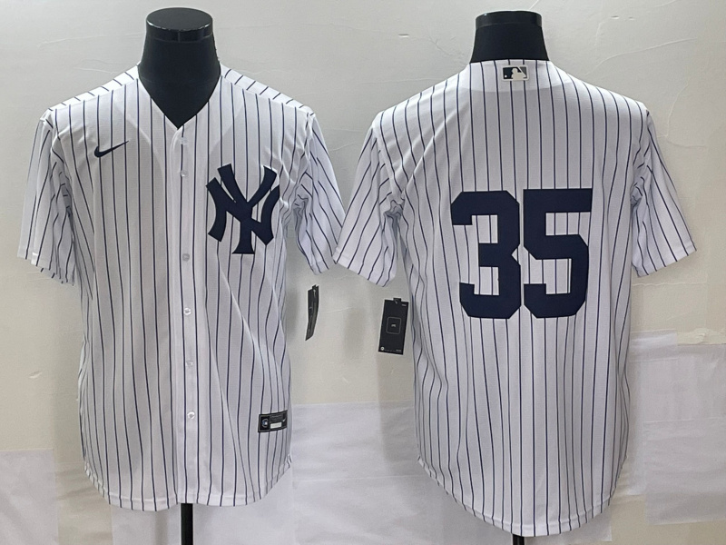 Personalized Men’s New York Yankees #35 Clay Holmes White Cool Base Stitched Baseball Jersey