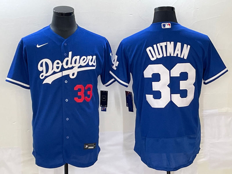 Personalized Men’s Los Angeles Dodgers #33 James Outman Blue Flex Base Stitched Baseball Jersey
