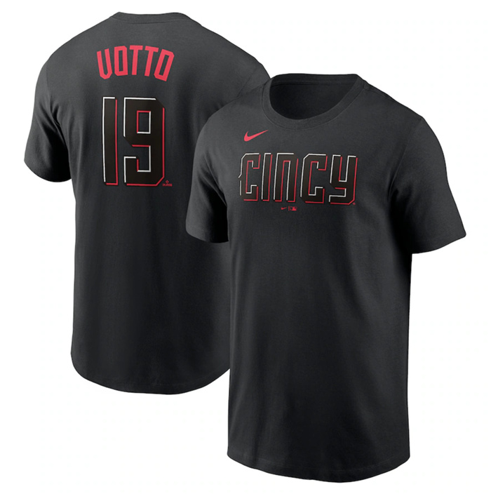 Personalized Men’s Cincinnati Reds #19 Joey Votto 2023 City Connect Name & Number T-Shirt